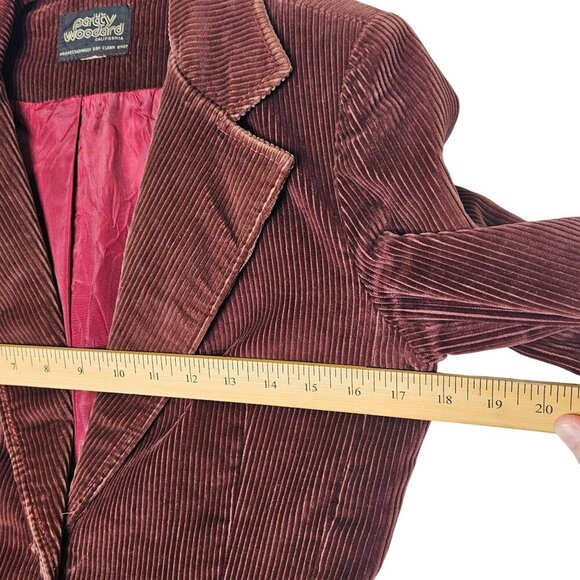 Patty Woodard Vintage Burgundy Corduroy Blazer Jacket With Notched Lapels‎ M - Picture 7 of 10